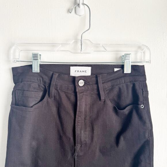 FRAME Ali High Rise Ankle Skinny Jeans Noir Black Classic Stretch Size 27 - Picture 4 of 12